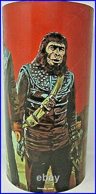 1967 Apjac Productions Inc. Planet of the Apes Garbage Can Trash Bin Round Metal