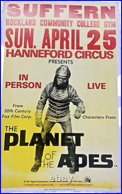 1967 Planet of The Apes Hanneford Circus Poster Suffern, NY