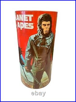 1967 Vintage Planet Of The Apes Cheinco Trash Can Waste Basket Metal