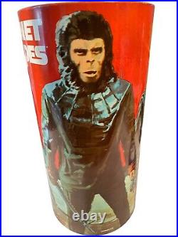 1967 Vintage Planet Of The Apes Cheinco Trash Can Waste Basket Metal