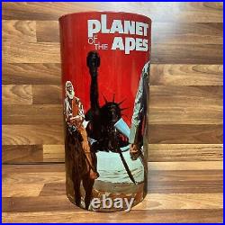 1967 Vintage Planet Of The Apes Cheinco Trash Can Waste Basket Metal Cornelius