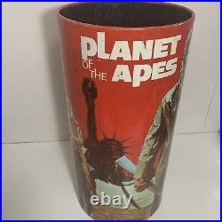 1967 Vintage Planet Of The Apes Cheinco Trash Can Waste Basket Metal RARE