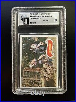 1969 Topps Planet Of The Apes Trading Cards Unopened Cello Pack GAI 8