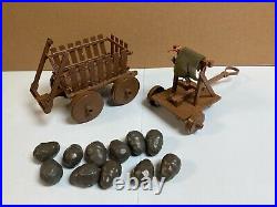 1974 Mego PLANET OF THE APES CATAPULT & WAGON SET Vintage