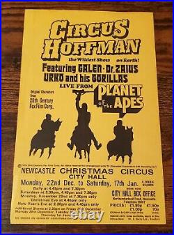 1974 PLANET OF THE APES Original CIRCUS HOFFMAN LIVE APPEARANCE HANDBILL-Rare