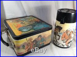 1974 Planet Of The Apes vintage metal lunch box with thermos bottle