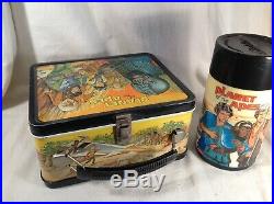 1974 Planet Of The Apes vintage metal lunch box with thermos bottle