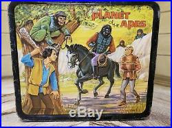 1974 Planet Of The Apes vintage metal lunch box with thermos bottle Aladdin
