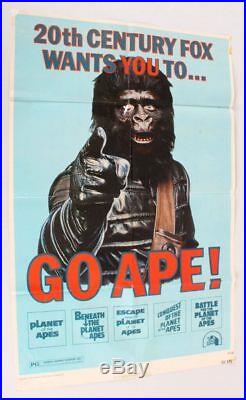 1974 Ultra Rare Planet Of The Apes Movie Poster One Sheet 74/193