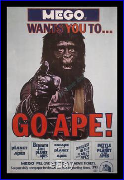 1-OF-A KIND 27x41 ROLLED 1974 MEGO TOY MINT Planet of the Apes MOVIE POSTER