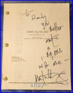 2001 Planet Of The Apes Mark Wahlberg Signed Script! Framed Personal Gift