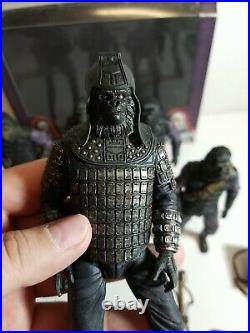 2014 Neca Reel Toys Planet Of The Apes Gorilla Soldier Lot Of 6 With Accessories