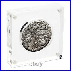 2018 Planet of the Apes 50 years 2OZ Silver Antiqued Coin Perth Mint