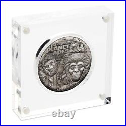 2018 Planet of the Apes 50 years 2OZ Silver Antiqued Coin Perth Mint IMPERFECT