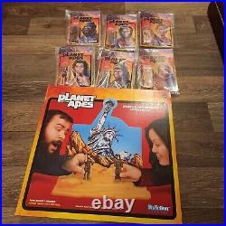 2018 Super 7 Reaction Planet Of The Apes Complete Set Of 6 And Statue Of