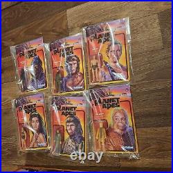 2018 Super 7 Reaction Planet Of The Apes Complete Set Of 6 And Statue Of