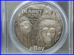 2018 Tuvalu Planet of the Apes PCGS MS70 PF70 ANTIQUE (2 Coin) ECC&C, Inc