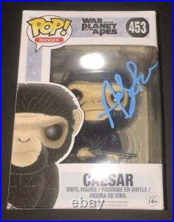 ANDY SERKIS SIGNED CAESAR WAR FOR PLANET OF THE APES FUNKO 453 WithEXACT PROOF COA