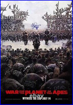 ANDY SERKIS Signed 27x40 D/S Poster WAR FOR THE PLANET OF THE APES JSA AL74072
