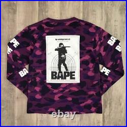 A bathing ape Planet of the Apes Soldier Target Shirt Size M Purple Camo G15863