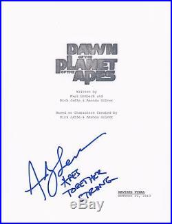 Andy Serkis Signed Dawn Of The Planet Of The Apes Full Script Autograph Auto