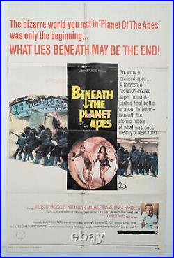 BENEATH THE PLANET OF THE APES 1970 ORIGINAL MOVIE POSTER 26x40 FOLDED