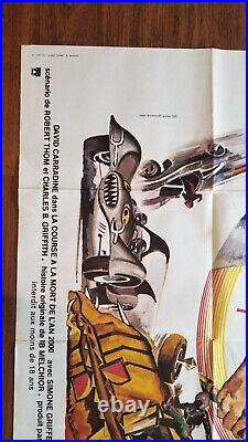 BIG! Vintage DEATH RACE 2000 Original French Language Grande Poster 47X63