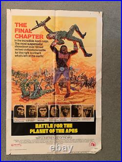 Battle For the Planet of the Apes 1973 Original 1 Sheet Movie Poster 27x41