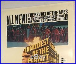 CONQUEST OF THE PLANET OF THE APES vtg orig 1972 MOVIE POSTER B pota LINEN EXC