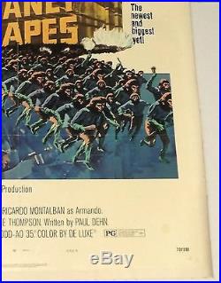 CONQUEST OF THE PLANET OF THE APES vtg orig 1972 MOVIE POSTER B pota LINEN EXC