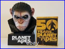 Caesar The Warrior Collection Bust + 50 Years of Planet Apes 9-Movie Blu-ray 4K