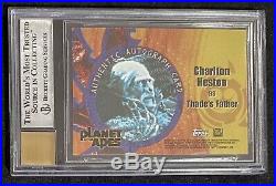 Charlton Heston Topps 2001 Planet Of The Apes Autograph Card BGS 8.5 with 9 Auto