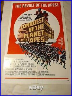 Conquest Of The Planet Of The Apes 1972 movie poster original One Sheet 27 X 41