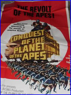 Conquest Of The Planet Of The Apes- Very Rare Red Style B 3-sheet Movie Poster