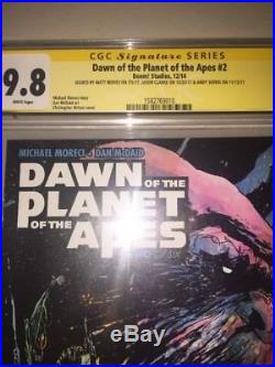Dawn of the Planet of the Apes 2 SS CGC 9.8 Signed Clarke, Serkis & Matt Reeves