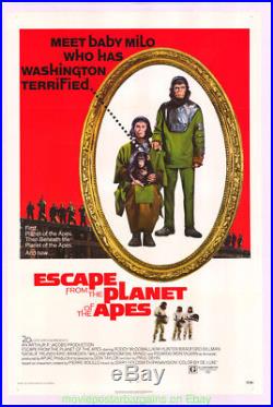 ESCAPE FROM THE PLANET OF THE APES MOVIE POSTER 27x41 Original 1971 On Linen