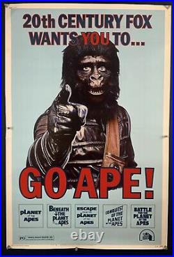 GO APES 5 BILL PLANET OF THE APES 40x60 Movie Poster (Fine) Sci-Fi 1974