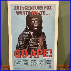 GO APE! PLANET OF THE APES SCI-FI 1974 1-SHEET Wonderful Original Movie Poster
