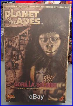 Hot Toys Planet Of The Apes Gorilla Soldier 12 1/6 Figure Mms88 Rare Displayed