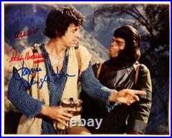 JAMES NAUGHTON RODDY MCDOWELL SIGNED 8x10 PHOTO PLANET OF THE APES BECKETT BAS