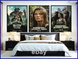 Kingdom of the Planet of the Apes Triptych 7 Trio Set of 3 Movie Poster Canvas