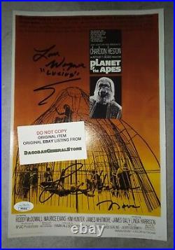 Linda Harrison & Lou Wagner Hand Signed Autograph Photo COA Planet of The Apes