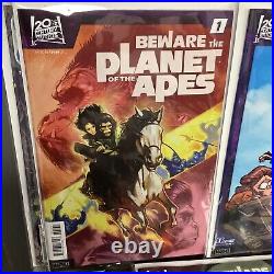 Lot Set Of 5 Beware the Planet of the Apes #1 Cover Virgin 1100, 125 & A B C