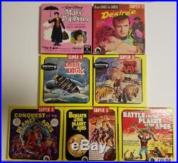 Lot of 7 Super 8 (8mm) Vintage Films Planet of the Apes, Mary Poppins, others