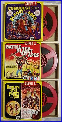 Lot of 7 Super 8 (8mm) Vintage Films Planet of the Apes, Mary Poppins, others