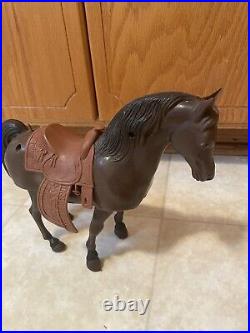 NON WORKING Vintage Mego Planet of the Apes Action Stallion Brown Horse withSaddle
