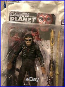 Neca Dawn Of Planet Of The Apes Ser 1- Caesar -maurice & Koba Action Figure Set