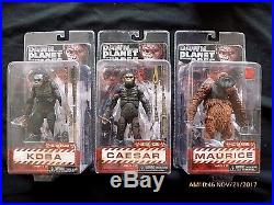 Neca -dawn Of Planet Of The Apes Ser 1- Caesar -maurice & Koba Action Figure Se