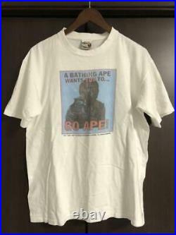 Oneita A Bathing Ape Uncle Sam Vintage T-Shirt Planet of the Apes 1990s L #4343