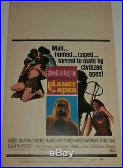 Original 1968 Planet of the Apes Window Card/ Movie Poster